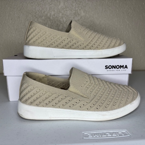 Sonoma Taupe Catahoula Comfort Knit Slip On Ortholite Sneaker Women's Size 7M - Picture 6 of 12